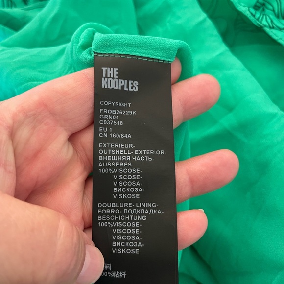 The Kooples Graphic Poppies Vibrant Green Backless Dress - Picture 14 of 16